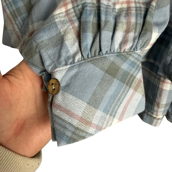 Heyson Button Front Shirt Women's Size Small Plaid 100% Cotton Top Oversized Fit - Picture 6 of 10